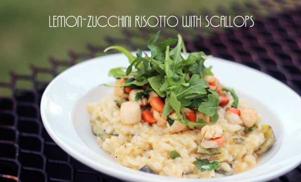 Lemon-Zucchini Risotto with Scallops